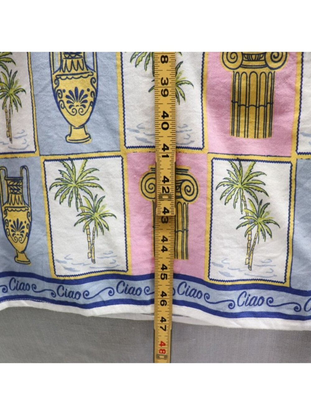 Japna Mediterranean Tile Print Dress Medium Strapless Tie Back Ciao Lobster Sun - Picture 15 of 15